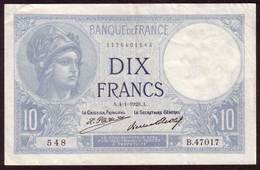 Billet - 10 Francs MINERVE Du 04 01 1928 SUP+ - 10 F 1916-1942 ''Minerve''