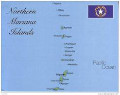 Map & Flag Of Northern Mariana Islands - Carte Des Iles De Nord Mariannes - Isole Marianne