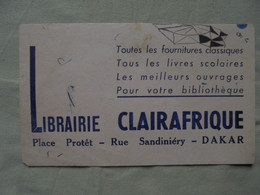 Ancien - Buvard Publicitaire Librairie CLAIRAFRIQUE - Dakar - Papeterie