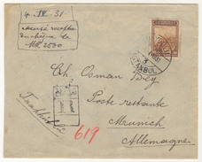 TURQUIE,TURKEI TURKEY,  TURKEY ISTANBUL BEYOGLU TO GERMANY MUNCHEN 1931  COVER - Covers & Documents