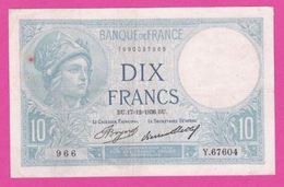 Billet - 10 Francs MINERVE Du 17 12 1936 TTB - 10 F 1916-1942 ''Minerve''