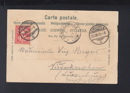 Schweiz AK 1901 Einsiedeln Nach Niederkerschen Bascharage - Frankeermachines (EMA)