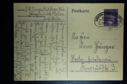 DR:  Postkarte Mit Zugstempel Ducherow - Swinemünde Wolgast 1943 - Cartes Postales