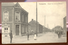 Cpa Trazegnies  1918   Grand Rue De La Station - Courcelles