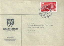 Motiv Brief  "Gemeinde Brienz Kanton Bern"         1947 - Brieven En Documenten