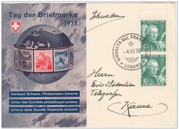 Switzerland 1938 Pro Juventute, Stamp Day Cover, First Day Of Issue, Sc# - Covers & Documents