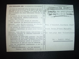 CP OBL.27-?-1969 LES ESCALDES (66 PYRENEES ORIENTALES + GRIFFE SPECIALE FRANCHISE POSTALE - Frankobriefe