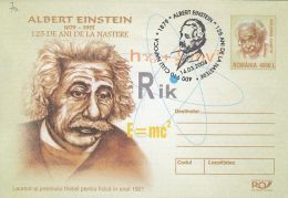 ALBERT EINSTEIN, COVER STATIONERY, ENTIER POSTAL, 2004, ROMANIA - Albert Einstein