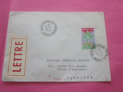 972 MARTINIQUE -TRINITÉ -FRANCE  1950-1981  Lettre Av Timbre De Collection - Brieven En Documenten