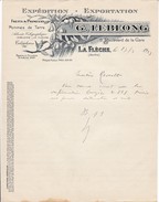 LA FLECHE  Sarthe .G. LEBLONG  9 Bd De La Gare.  . Fruits Et Primeurs    Beau Document Format  21x21 - Landbouw