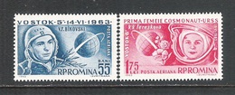 ROMANIA - 1963 - 2 VALORI NUOVI STL DEDICATI AL 2° VOLO SPAZIALE RAGGRUPPATO - IN OTTIME CONDIZIONI. - Unused Stamps