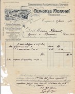 TREGUIER  Côtes Du Nord .  Alphonse  Morvan. Graineterie Automatique à Vapeur.   Beau Document Format  21x29 - Alimentaire