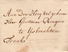 FRANKO-omslag Aan De Grietman RENGERS Te IJsbregtum Aan De Heer Grietman Te IJSBREGTUM - ...-1852 Voorlopers