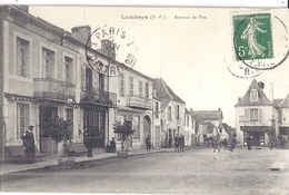 LEMBEYE  AVENUE DE PAU   1914   BELLE CARTE ANIMEE - Lembeye