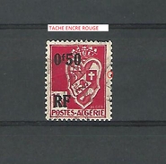 VARIÉTÉS 1946 N° 247 FRANCE EX COLONIES ALGÉRIE ARMOIRIES ALGÉRIE  RF SURC 0F50 NOIR  1F50 ROUGE OBLITÉRÉ  DOS CHARNIÈRE - Gebraucht