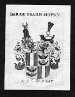 Bar De Fraun-Hofen- Fraunhofen Wappen Adel Coat Of Arms Heraldry Heraldik Kupferstich - Prints & Engravings