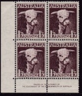 Australia 1948 Hereford Bull SG 223 Mint Never Hinged Imprint Block - Nuevos