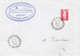 LETTRE. 31.8.1993. NAVIRE MS "FEDOR DOSTOEVSKI"  NASSAU - Maritieme Post
