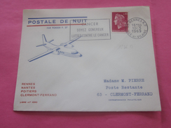 LIAISONS COURRIER AÉROPOSTALE DE NUIT PAR FOCKER F.27 LIGNE AF 1093 Voir Destinations Marcophilie(Lettre)Poste Aérienne - 1960-.... Covers & Documents