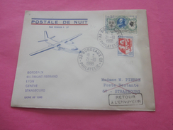 LIAISONS COURRIER AÉROPOSTALE DE NUIT PAR FOKKER F.27 LIGNE AF 1080 Voir Destinations Marcophilie(Lettre)Poste Aérienne - 1960-.... Covers & Documents