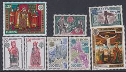 Andorre : Lot Des 8 Timbres XX  Sujets Europa 1974, 1975, 1976 Et 1977 Neufs Sans Charnière à 15 % De La Cote - Colecciones