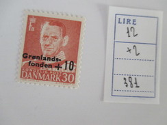 Fondo Per GROENLANDIA 30 + 10 Orw Arancio Gronlandsfonden Yv 381 - Neufs