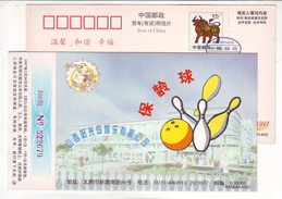 Bowling,China 1997 Shanxi Sunlight Island Sport Leisure Company Bowling Alley Advertising Pre-stamped Card - Boule/Pétanque