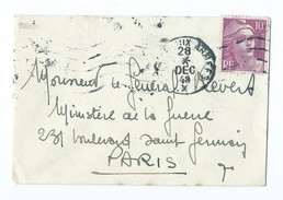 2068 - Enveloppe Lettre Gandon 10f 28/12/1949 Général Revers Ministère De La Guerre - 1921-1960: Période Moderne