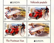 Romania - 2013 - Europa CEPT - Postal Vehicles - Mint Souvenir Sheet, Type B - Ongebruikt