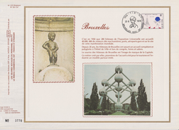 Feuillet Tirage Limité CEF 223 1909 Bruxelles Atonium Manneken-Pis - 1971-1980