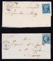 N°22 Et 29 - Obl. GC 1302 + T15 Dieuze (1865 Et 1868) - TB - Covers & Documents