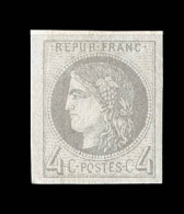 N°41B - 4c Gris - Report II - Comme ** - Signé Brun - TB - 1870 Bordeaux Printing