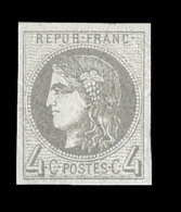 N°41B - 4c Gris - Report II - TB - 1870 Bordeaux Printing