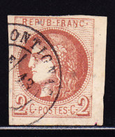 N°40Bb - 2c Marron - CDF - Léger Pli - Asp. TB - 1870 Bordeaux Printing