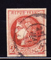 N°40Ba - Rouge Brique - Margé - Réparé - 1870 Bordeaux Printing