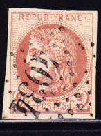 N°40B - 2c Brun Rouge - Report II - Obl. GC 4034 - Signé Brun - TB - 1870 Bordeaux Printing