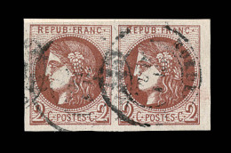 N°40B - 2c Brun Rouge Très Foncé - Paire - TB - 1870 Bordeaux Printing