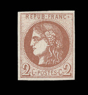 N°40B - 2c Brun Rouge - Report II - Signé Scheller - TB - 1870 Bordeaux Printing
