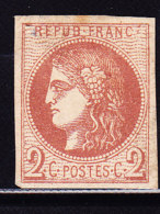 N°40B - 2c Brun Rouge - Report II - Signé Brun - TB - 1870 Bordeaux Printing