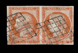 N°5a - 40c Orange Vif - Paire - TB - 1849-1850 Ceres