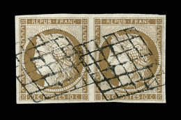 N°1b - 10c Bistre Verdâtre - Paire - TB - 1849-1850 Ceres