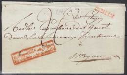 "Administ. Du Dept Du Rhin Et Moselle" (rouge) S/pli De Coblence Pour Mayence - B/TB - 1801-1848: Precursors XIX