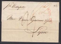 ANGL.EST (Rge) S/pli De Londres De 1833 - Par Estafette - Pour Lyon - TB - 1801-1848: Precursors XIX