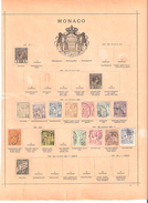 MONACO, 1891 - 1901 , Collection ALBERT 1er Sur Page Album ,entre Yvert N° 11 Et 25  Neufs *  /  Obl ,TB Cote 107 Euros - Neufs