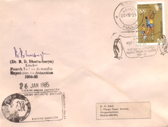 India, 1985, 4th INDIAN ANTARCTIC EXPEDITION Cover, Expeditions, Map Antarctica POLAR Penguin Bird,Birds,Pole, Very RARE - Spedizioni Antartiche