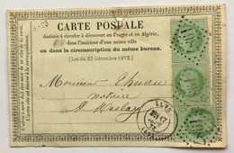 CARTE PRÉCURSEUR De LAVAL Pour Notaire à MESLAY Affranchissement Type Cérès 53 X 3 De Septembre 1873 - Precursor Cards