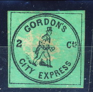 US Local 1848, Gordon's City Express 2 Cts Nero Su Giallo, New York, M, Difettoso - 1845-47 Postmaster Provisionals