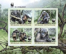 Centrafrica 2012, WWF, Gorilla, 4val In BF IMPERFORATED - Gorilla