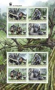 Centrafrica 2012, WWF, Gorilla, 4val In BFx2 In Sheetlet IMPERFORATED - Gorilla's