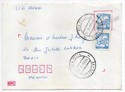 Brésil -1981--Lettre De BOA VISTA (Recife) Pour PARIS (France)--paire De Timbres Sur Lettre-- Beau Cachet - Storia Postale